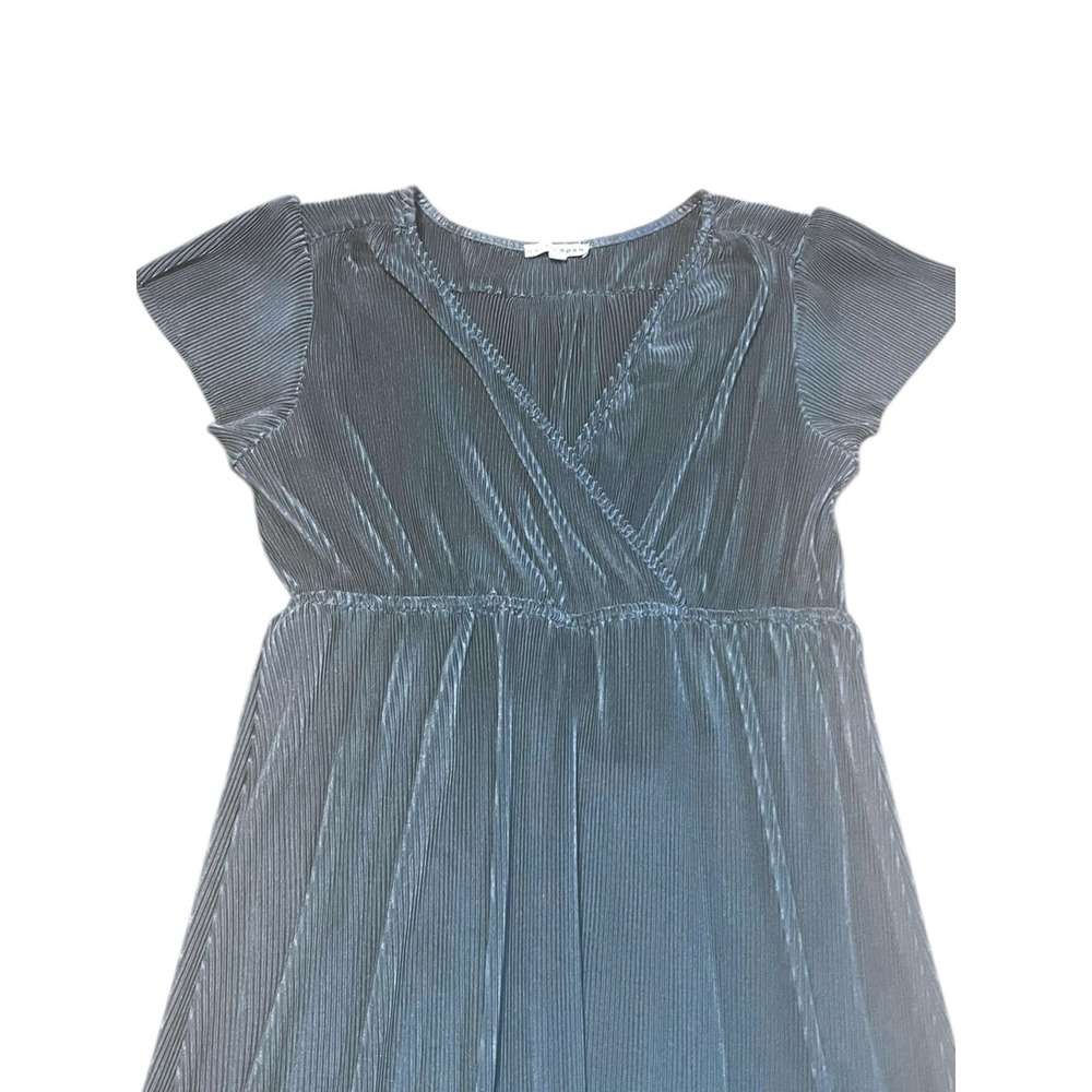 Baltic Born Athena Plisse Maxi Dress XXL Dusty Blue Slate Wrap V-Neck - Picture 5 of 8